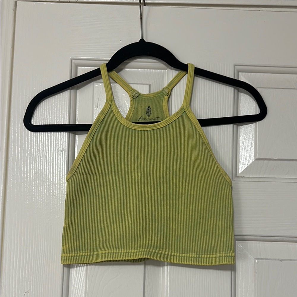 Free People Green Happiness Funs Crop